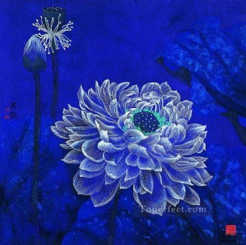 Chino Painting - flores azules chino tradicional